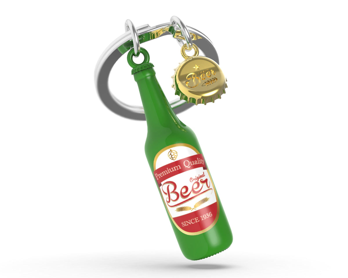 Porta-chaves garrafa de cerveja verde