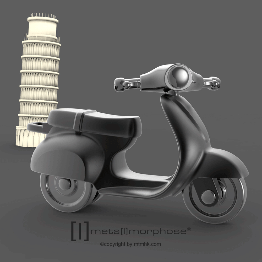 Porta-chaves Scooter Retro Cinzento