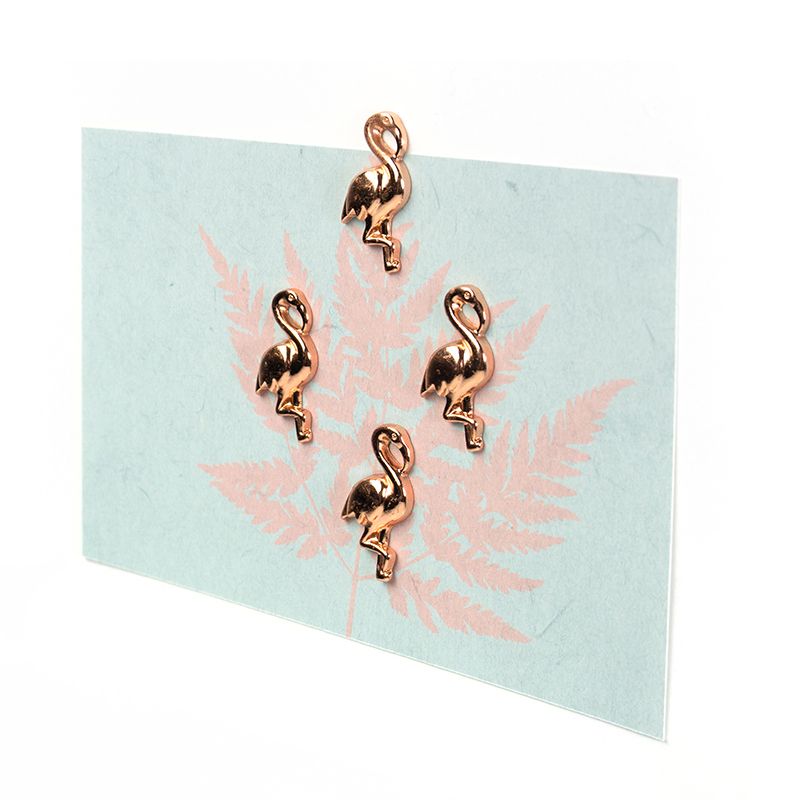 Gouden roze flamingo magneten