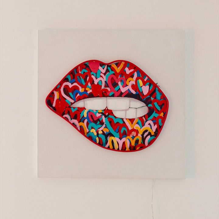 Pintura de parede neon da boca