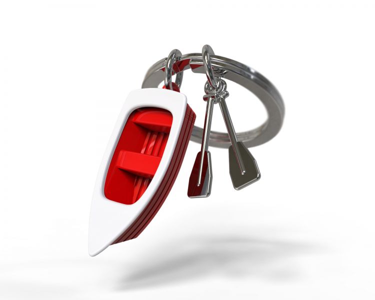 Puerta de llave de bote roja