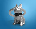 Porta-chaves Bulldog Prateado