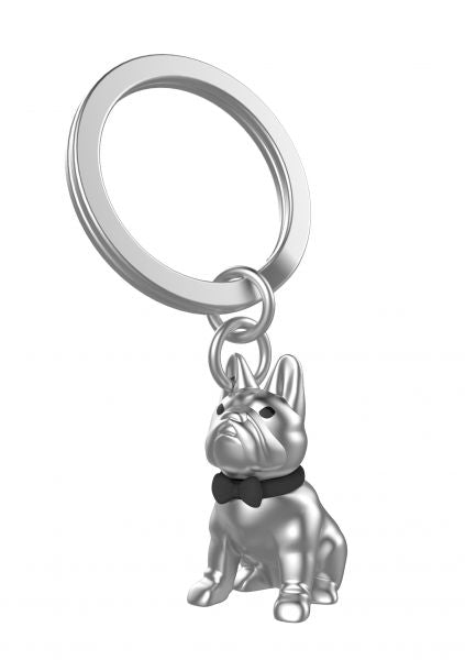 Porta-chaves Bulldog Prateado