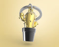 Porta-chaves Cactus Dourado