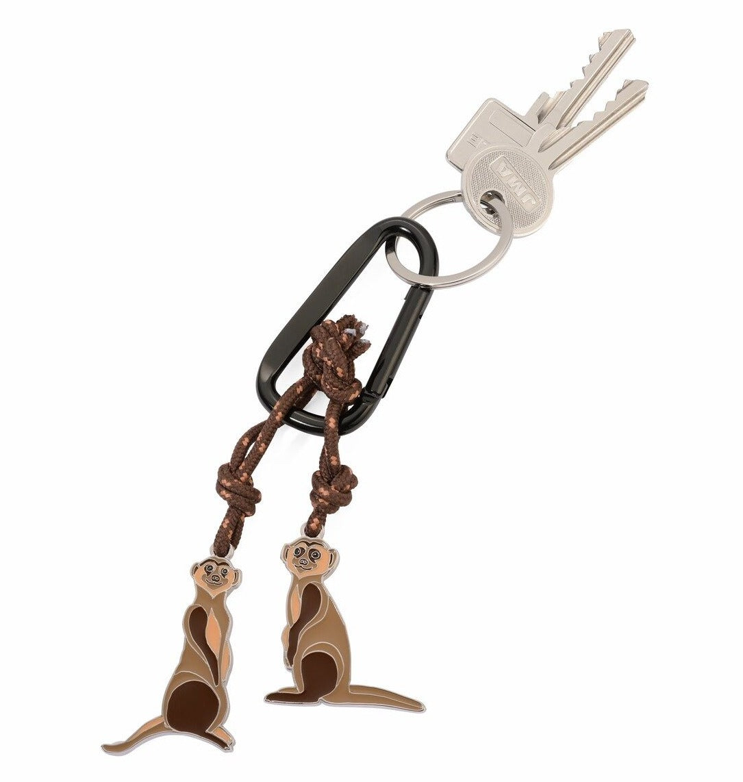 Eddie &amp; Manni Meerkats Carabiner Keychain