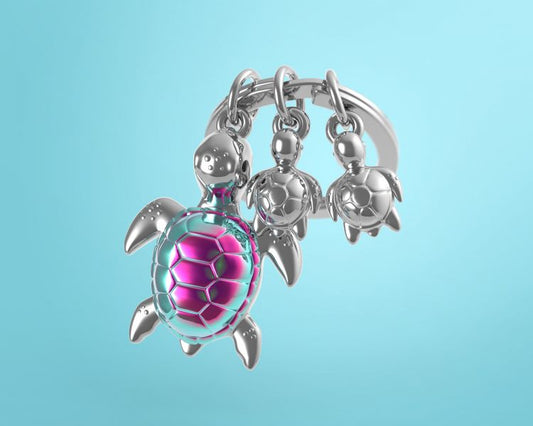 Porte clés Tortue de Mer Arc en ciel Meta[l]morphose | Boutique d'objets cadeaux designs kokochao.com