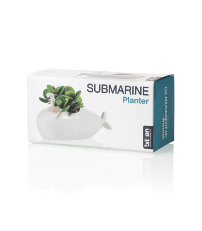 White submarine flower pot