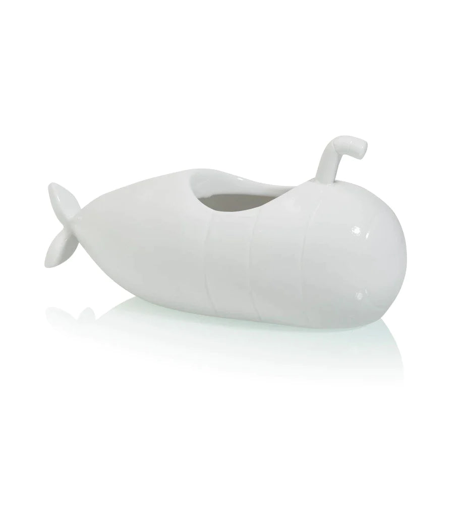 White submarine flower pot