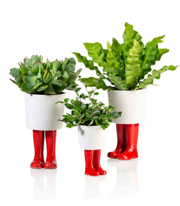 Pot de fleur Bottes Wellington Rouge Bitten – Cache-pot original