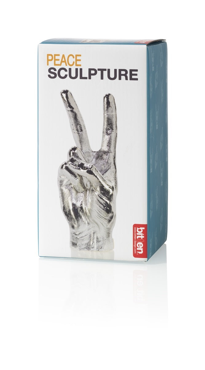 Hand Peace Sculpture - Silver