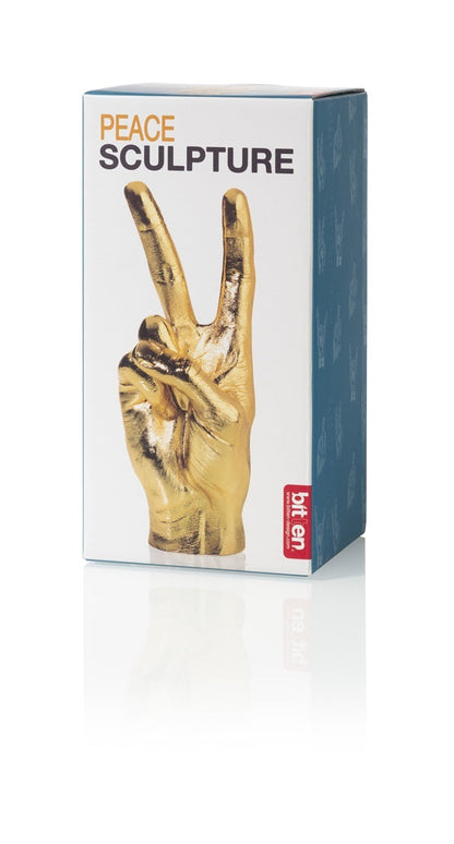 Sculpture Hand Peace - Golden