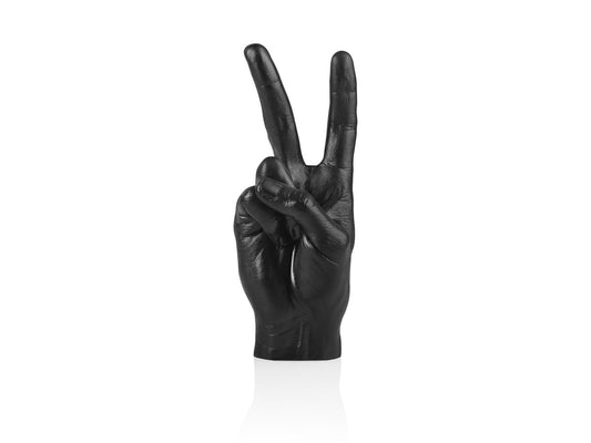 Peace Hand Sculpture - Black