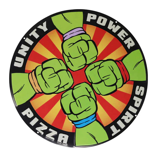 Cartel de chapa de las Tortugas Ninja mutantes adolescentes - Pizza Power 