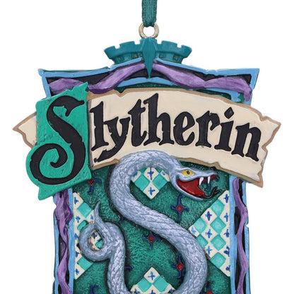 Decoración navideña del escudo de armas de Slytherin 