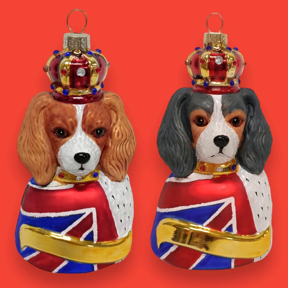 Dios salve al rey charles spaniel adorno de navidad