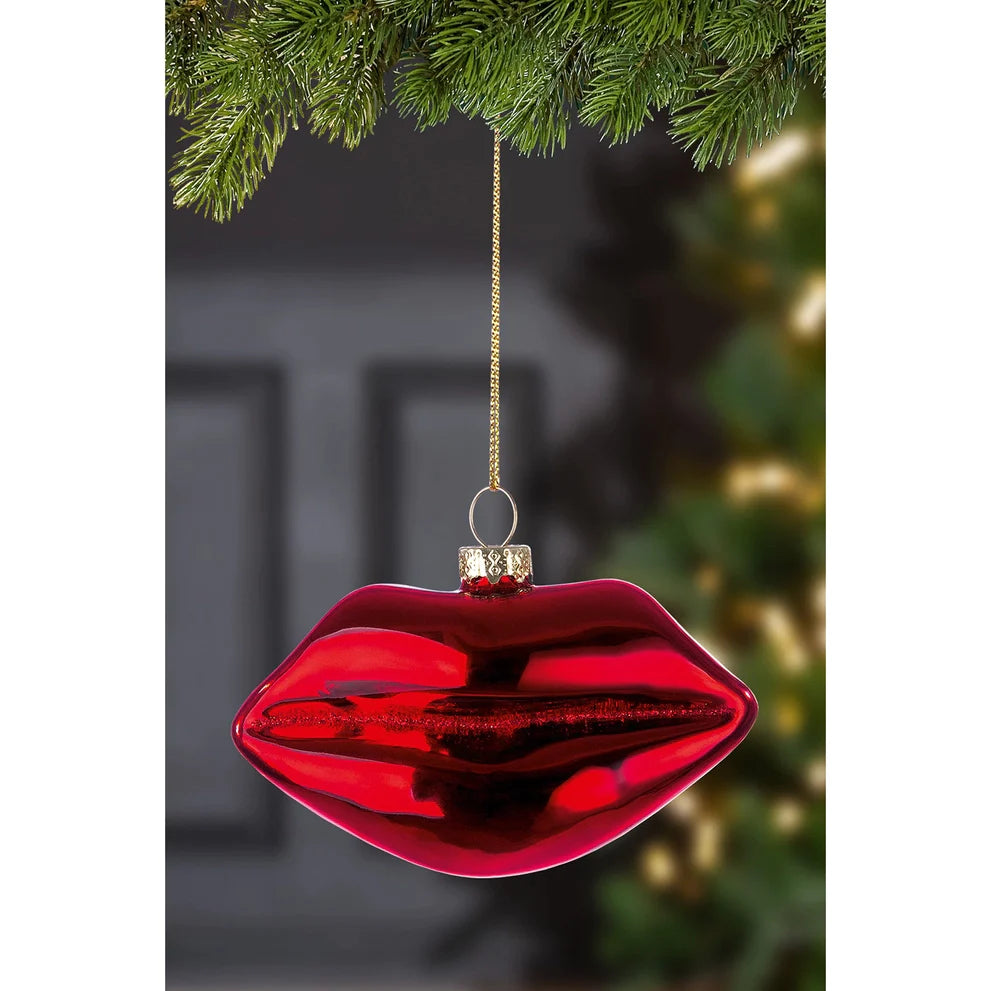 Adorno Navideño Labios Rojos