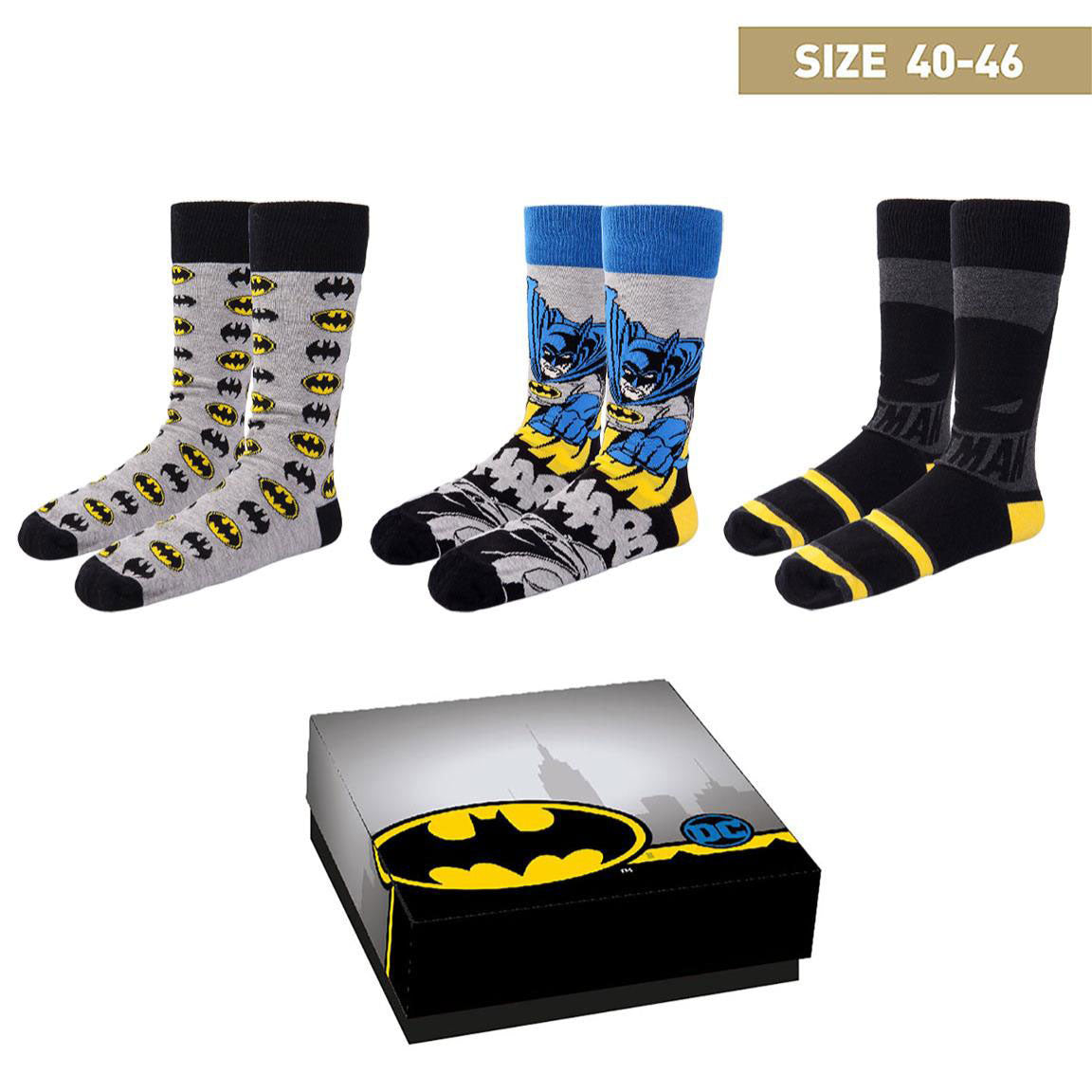 Pack 3 Paires de Chaussettes DC Comics - Batman