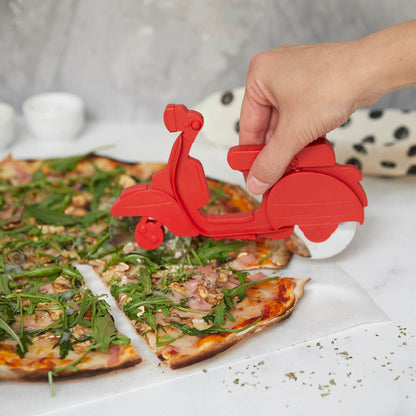 Roleta de pizza retrô vermelha retrô
