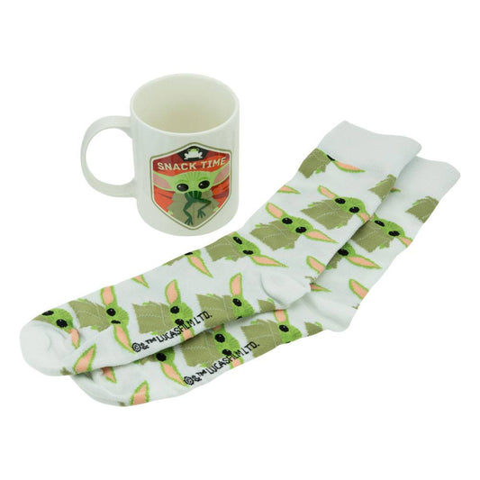 Juego de taza y calcetines mandalorianos